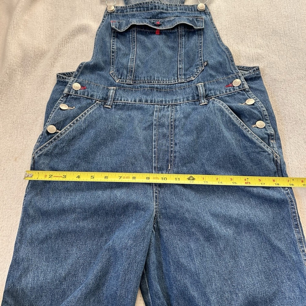 Vtg Y2K 90s No Boundaries Denim Overalls Juniors Size M 7/9 Blue Carpenter - Picture 14 of 14